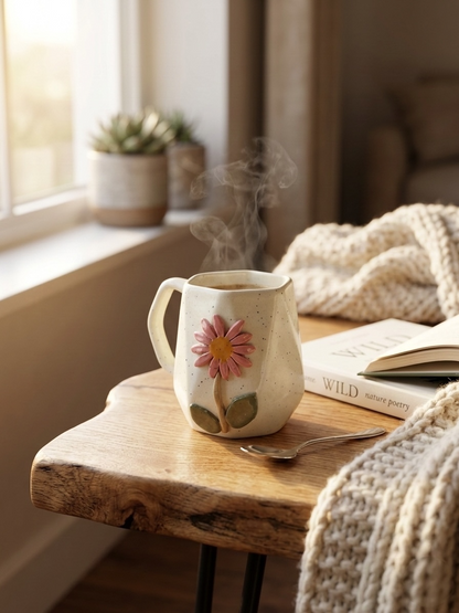 Diamond Cut Flower Mug
