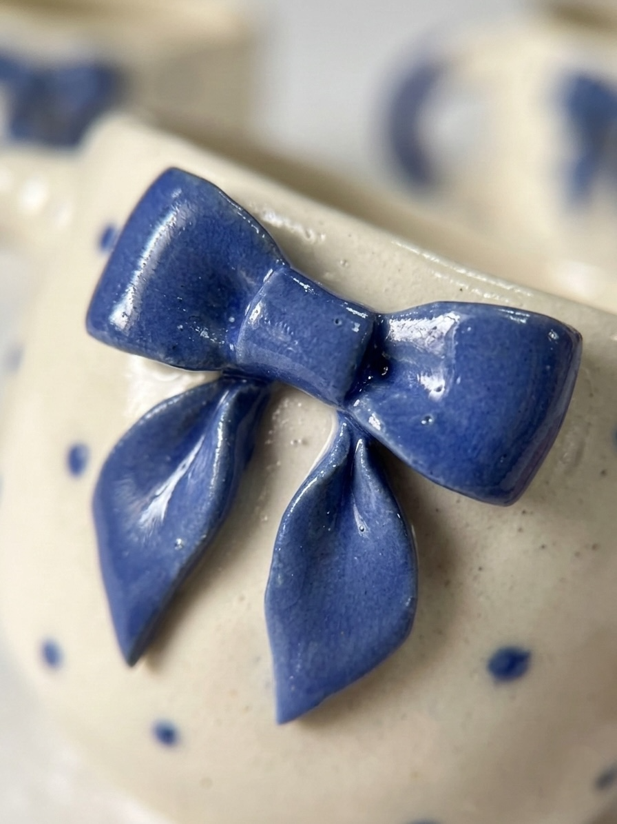 Blue Side Bow Mugs