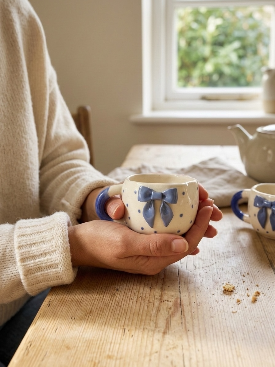 Blue Side Bow Mugs