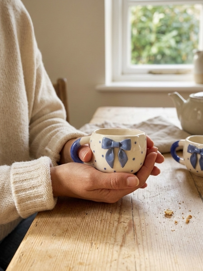 Blue Side Bow Mugs