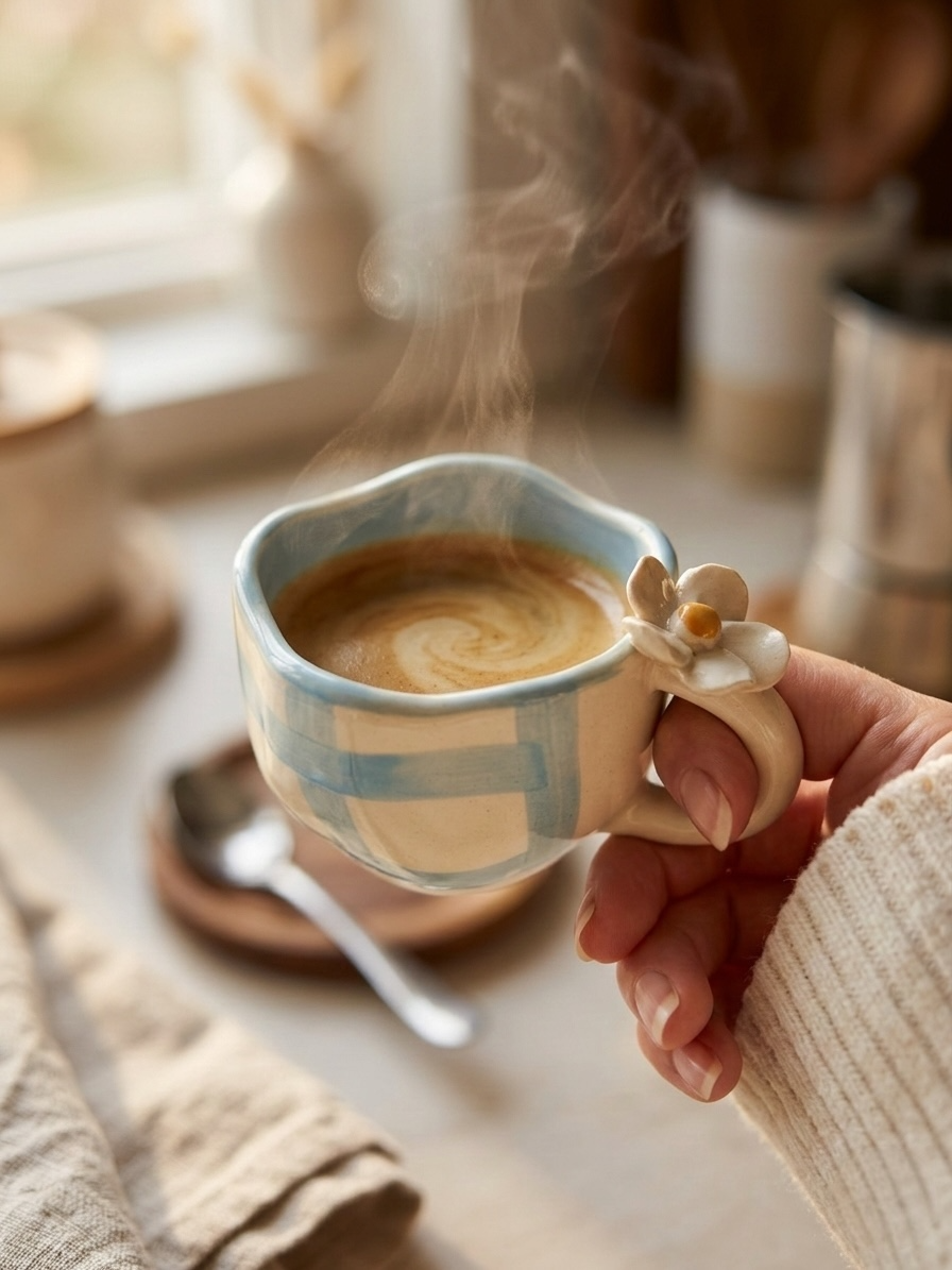 Blue Check Mugs
