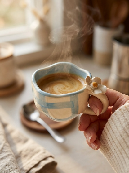 Blue Check Mugs