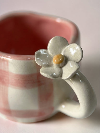 Pink Check Mugs (Pack of 2)