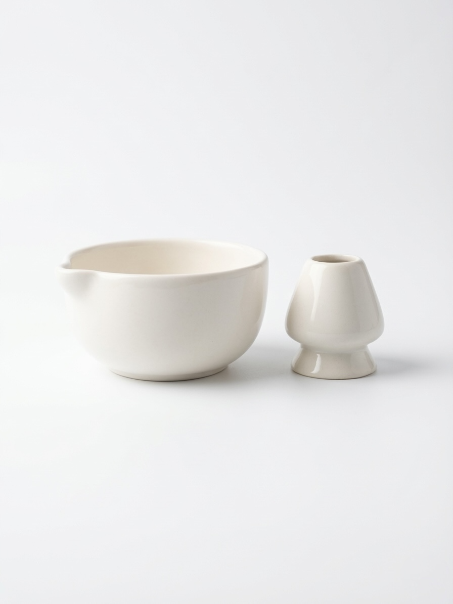 White Matcha Indian Bowl Set