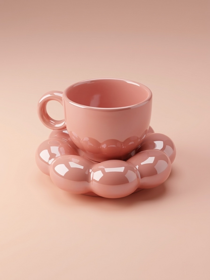 Sparkling Pink Mug and Saucer (Pack of 1)