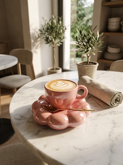 Sparkling Pink Mug and Saucer (Pack of 1)