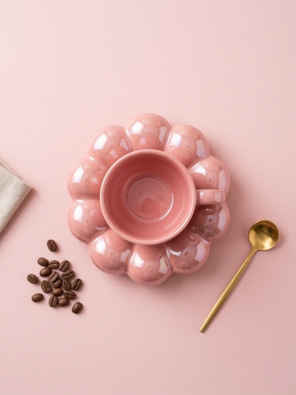 Sparkling Pink Mug and Saucer (Pack of 1)