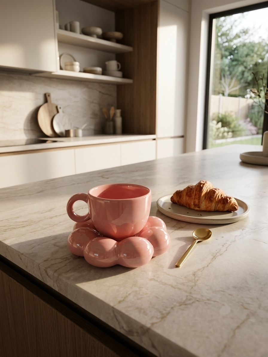 Sparkling Pink Mug and Saucer (Pack of 1)