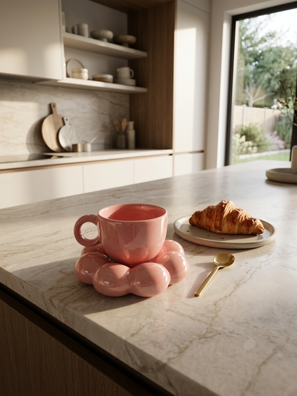 Sparkling Pink Mug and Saucer (Pack of 1)
