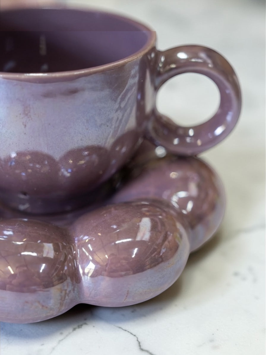 Sparkling Purple Mug and Saucer