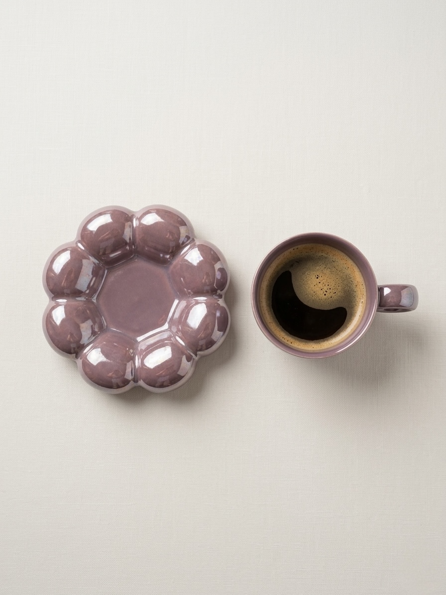 Sparkling Purple Mug and Saucer