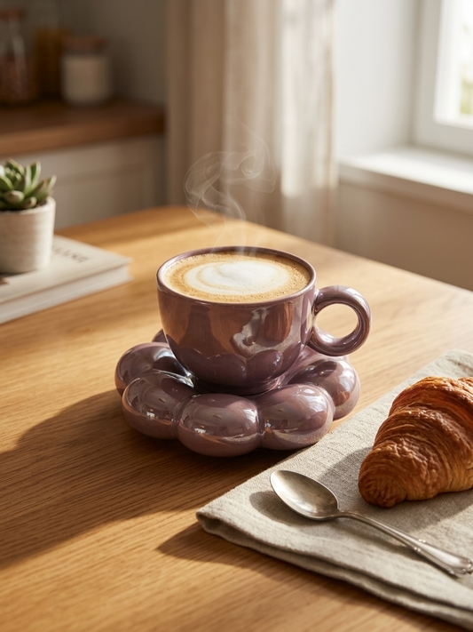 Sparkling Purple Mug and Saucer (Pack of 1)
