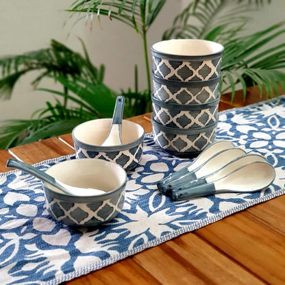 Grey Moroccan Soup Bowl Set