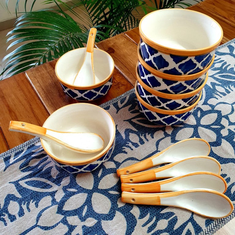 Yellow Moroccan Soup Bowl Set
