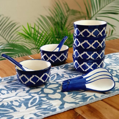 Blue Moroccan Soup Bowl Set