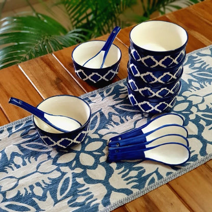 Blue Moroccan Soup Bowl Set