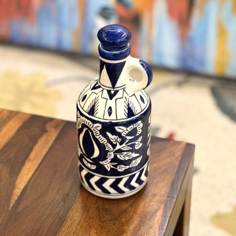 Blue Mughal Flower Bottle