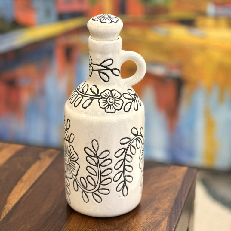 White Kalamkari Bottle