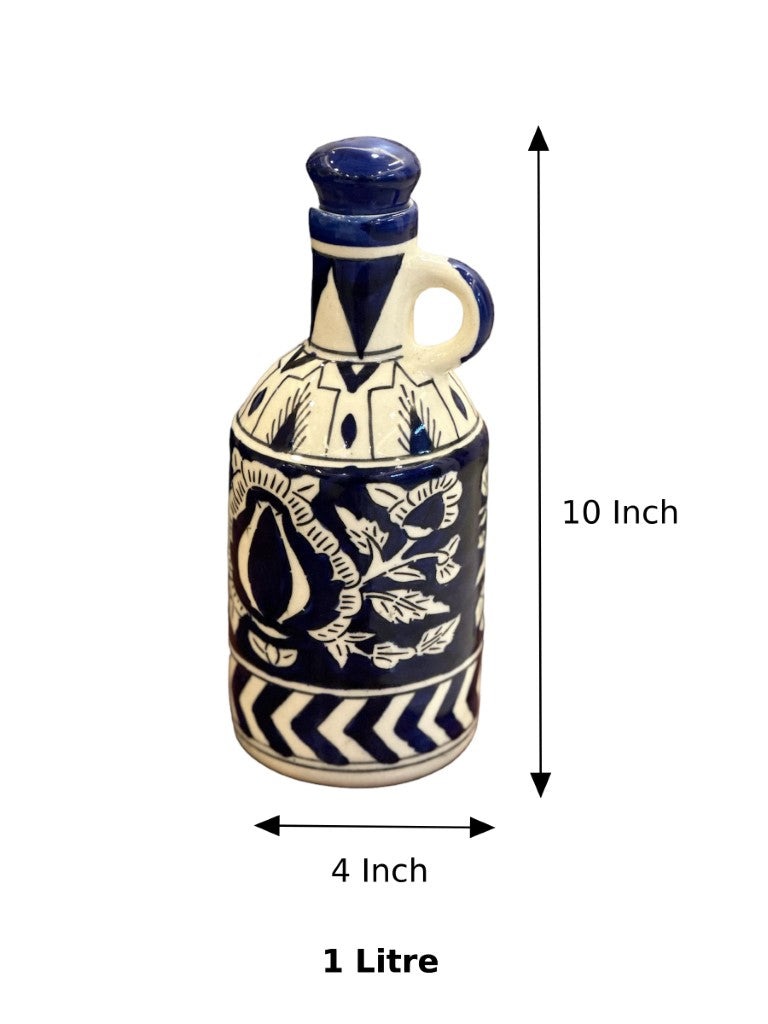 Blue Mughal Flower Bottle