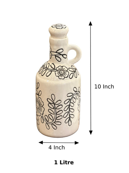 White Kalamkari Bottle