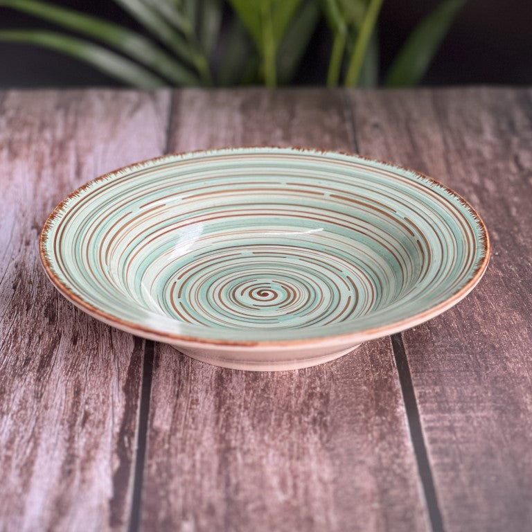 Green Pasta Plate with Dips