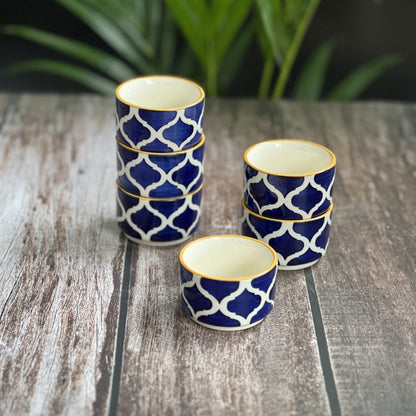 Blue & Yellow Chutney Katoris / Bowls