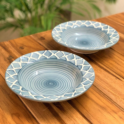 Two Grey Moroccan Pasta Plates